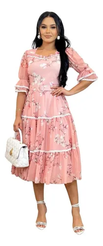 Vestido Renda Forrado Manga MercadoLivre