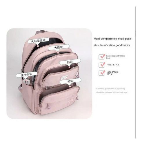 Yi Mochila Juvenil De Gran Capacidad De Estilo Coreano Con