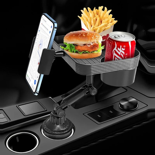 Soporte De Celular Para Auto Portavasos Con Bandeja