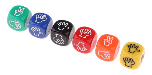 Imagen 10 de 10 de 4x6x Dados De Tijeras De Papel De Piedra Seis Dados De Juego