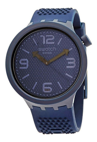 Reloj Swatch So27n100 Con Malla De Caucho Azul Marino