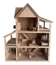 Comprar Casa Casita Poly Mdf Muñecas Chicas Nena Armada Con Muebles