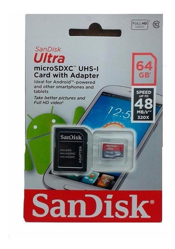 Memoria Micro Sd Sandisk Ultra 64gb Clase 10 Real Color Memoria Micro Sd Sandisk Ultra 64gb Clase 10 Real Color