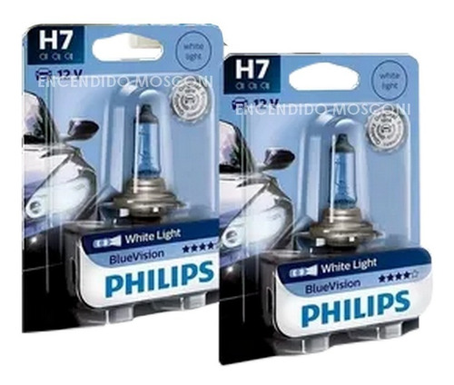Imagen 3 de 7 de Lampara H7 H1 Philips Reglamentarias Blue Vision