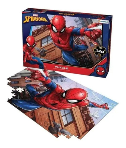 Rompecabezas Spiderman Marvel Puzzle 120 Piezas 22 X 32 Cm