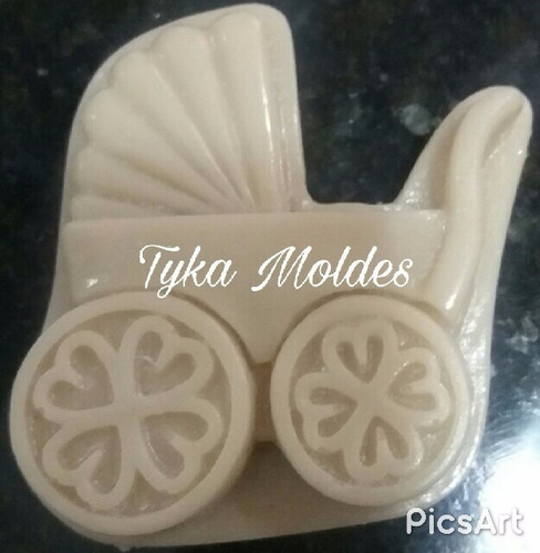 Molde De Silicone Carrinho De Bebê  Sabon Vela Biscuit Res