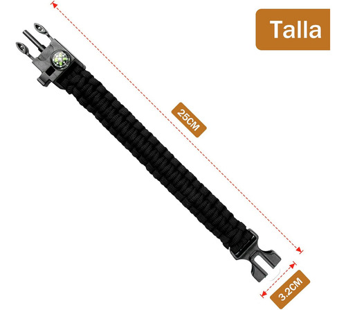 H Pulsera De Supervivencia Paracord, Brazalete Táctico 5 En