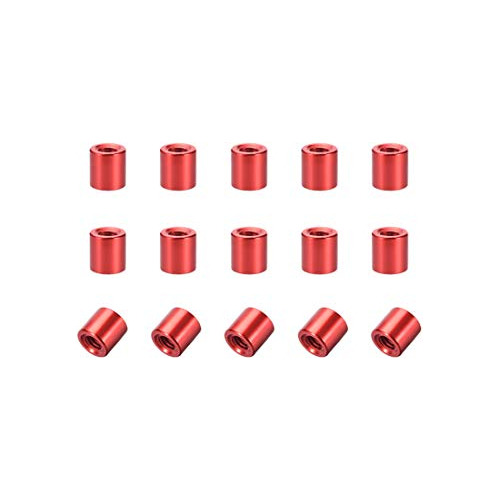 Espaciador Columna Aluminio M3x6mm Rojo (15 Pcs) - Uxcell