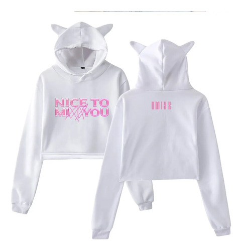 Sudadera Con Capucha Kpop Nmixx Merch Con Orejas De Gato Y M