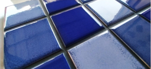 Revestimiento Azulejo Cerámica Azul Para Piscina 20x20 Cm. 