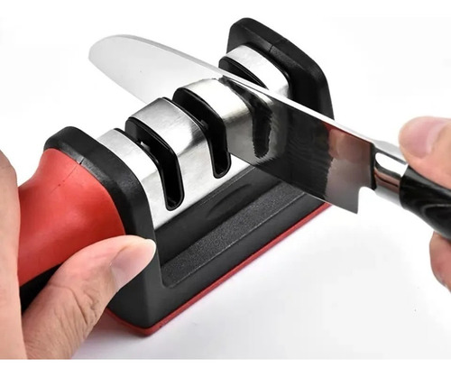 Afiador profissional de facas de aço inoxidável de 3 estágios