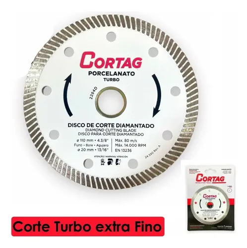 Disco Turbo Porcelanato 60863 Diamantado Fino 110mm X 20mm 4.3/8