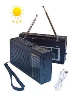 Radio Pequeño Panel Solar,linterna Usb Bluetooth Doble Banda