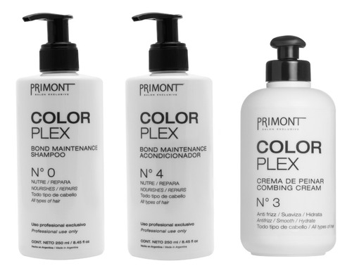 Primont Shampoo + Acondicionador + C De Peinar Color Plex