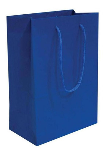 Kit 30 Sacolas De Papel Azul Royal Presente 25x17x6cm