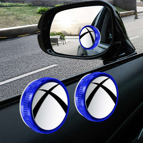 2 Espejo Angular Para Coche, Espejo Retrovisor Convexo Azul