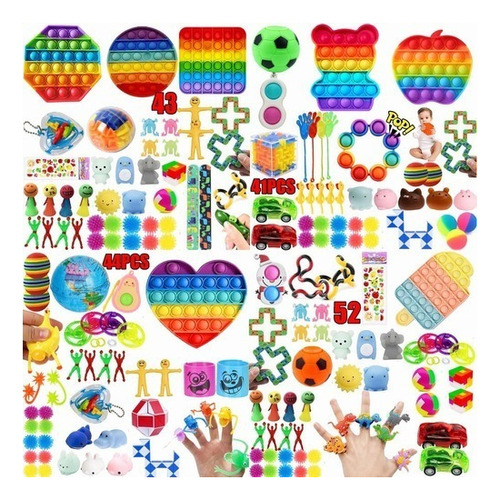 53 Piece Sensory Toy Set Popit Bubble Fidg