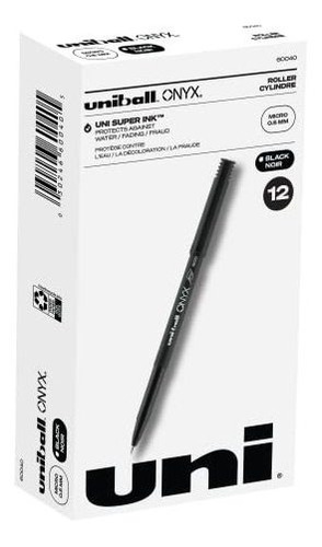 Bolígrafo Uniball Onyx 0.5mm X12, Tinta Gel, Punta Fin