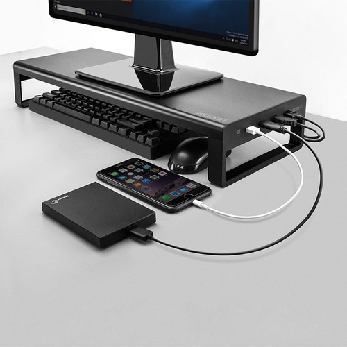 Base Aluminio Con Dock Usb 3.0 Negro