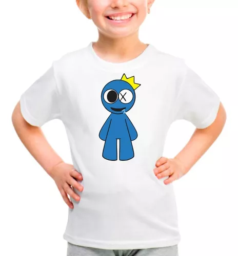 Camisa Camiseta Azul Babão Rainbow Friends Game Fofinho