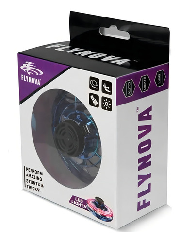 Drone De Brinquedo Flynova Spinner Led Rgb - Azul Preto