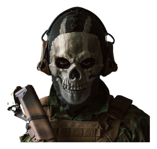 Casco De Látex Call Of Duty Cosplay Fantasma Cráneo .