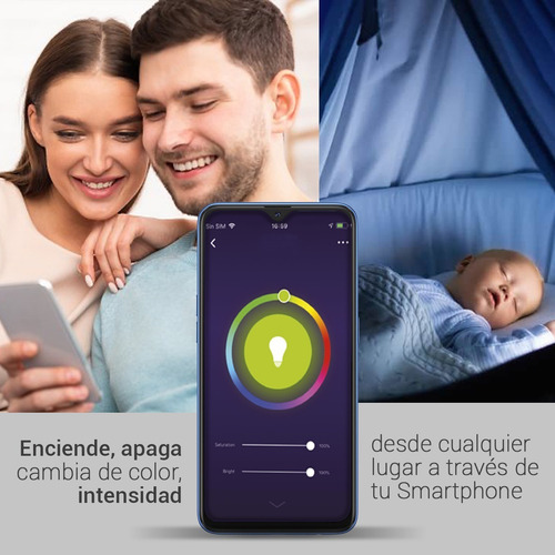 Foco Inteligente Led Wifi 9w Smart Home By Techzone 3 Pack Color de la luz Multicolor