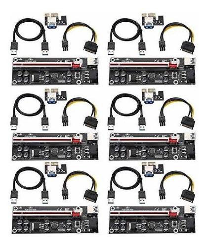 6 Pci-e Riser Ver 009s Cripto Mineria Con Cable Sata Mzhou