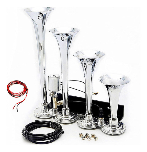 Viping Four Tube Silver Car Horn The Electromagnetic Electri