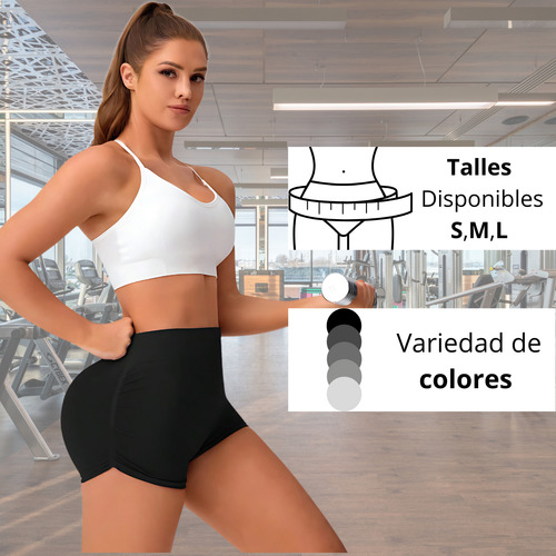 Calza Short Seamles Frunce Cola Sexy Levanta Glúteos Push Up