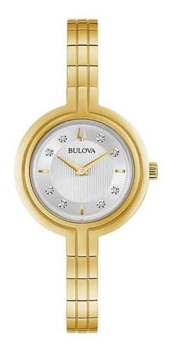 Relógio Bulova Feminino Rhapsody 97p144 *diamantes Cor Da Correia Dourado Cor Do Bisel Dourado Cor Do Fundo Prateado