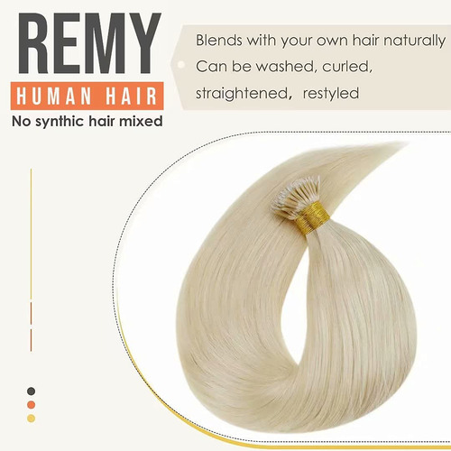 Real Brasileño Remy Extensiones De Cabello Humano Micro Ring