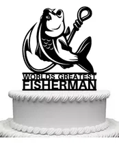 Comprar Cake Topper Adorno Torta Pesca Pescador Nombre Adorno Torta