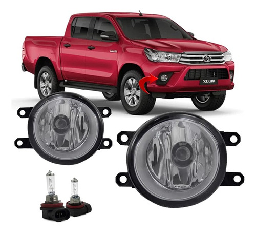 Par Farol Milha Vidro Hilux Sr Srv Srx 2016 2017 2018 2019