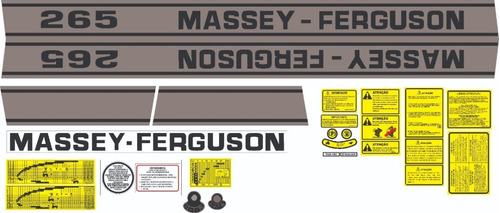 Decalque Faixa Adesiva Trator Massey Ferguson 265 Novo