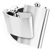 Comprar Soporte para bebidas con bolsillo en voladizo de acero inoxidable, 210 ml, 7 oz, color whisky plateado