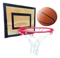 Comprar Aro Basquet N5 Con Tablero Madera Apto Exterior Con Pelota