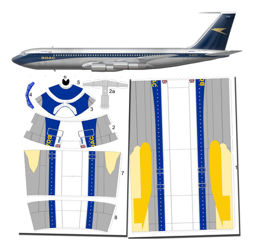 Boeing 707 Boac Escala 1.72 Papercraft