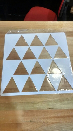 Stencil 50x50 Triangulos Pared Tela Piso Muebles Deco