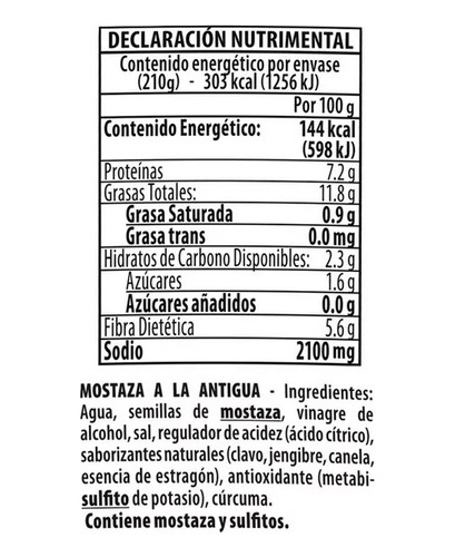 Mostaza A La Antigua Bornier 210 G