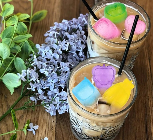 12 Cubos De Hielo De Plastico En Forma De Fruta Multicolor