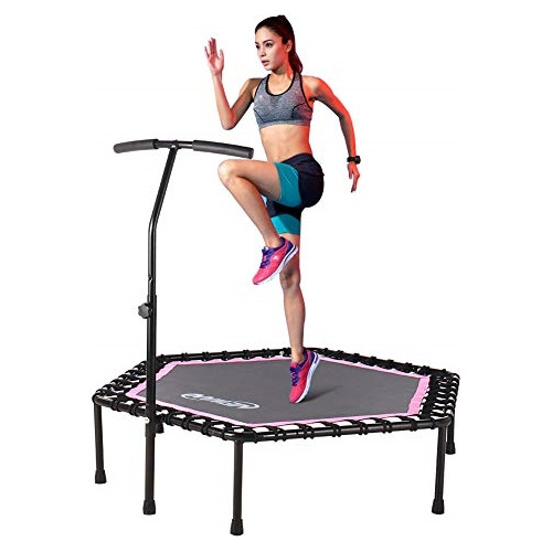 Mini Trampolines Fitness Con Barra De Mango Ajustable