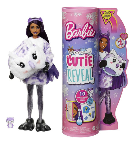 Muñeca Barbie Disfraz De Peluche De Buho Y 10 Sorpresas