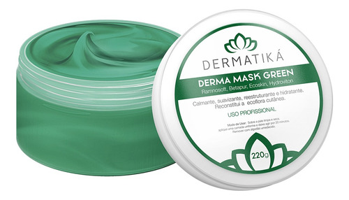 Máscara Facial Calmante Derma Mask Green 220g Tipo de pele Sensível