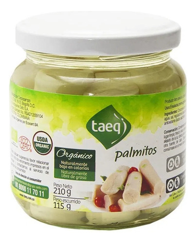 Palmitos Organicos Taeq 210 Gr - g a $103