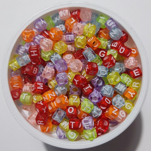 50gr Letras Cuadradas Flúor - Armado Artesanias Bijouteria