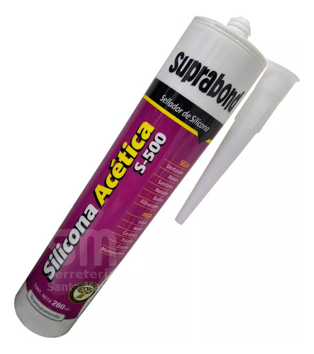 Silicona Acética Transparente 280ml Suprabond S-500