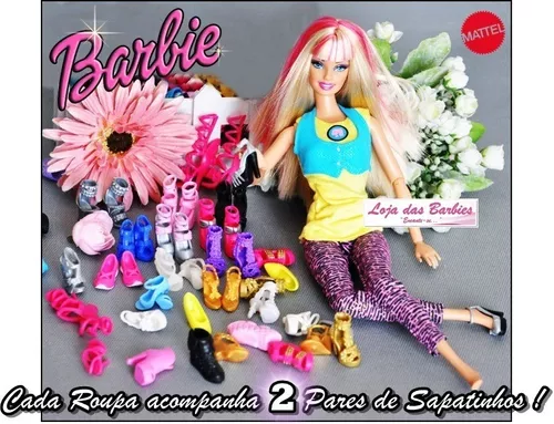 Roupa P/ Boneca Barbie + 2 Sapatos * Roupinha Sapatinhos 33f