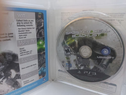 Jogo Ps3 Tom Clancys Splinter Cell Blacklist Físico Original (Usado)