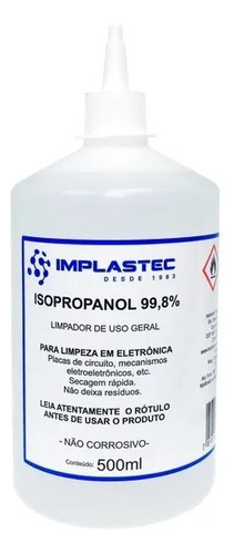 Álcool Isopropilico Limpeza Eletronica 500ml Cor Transparente